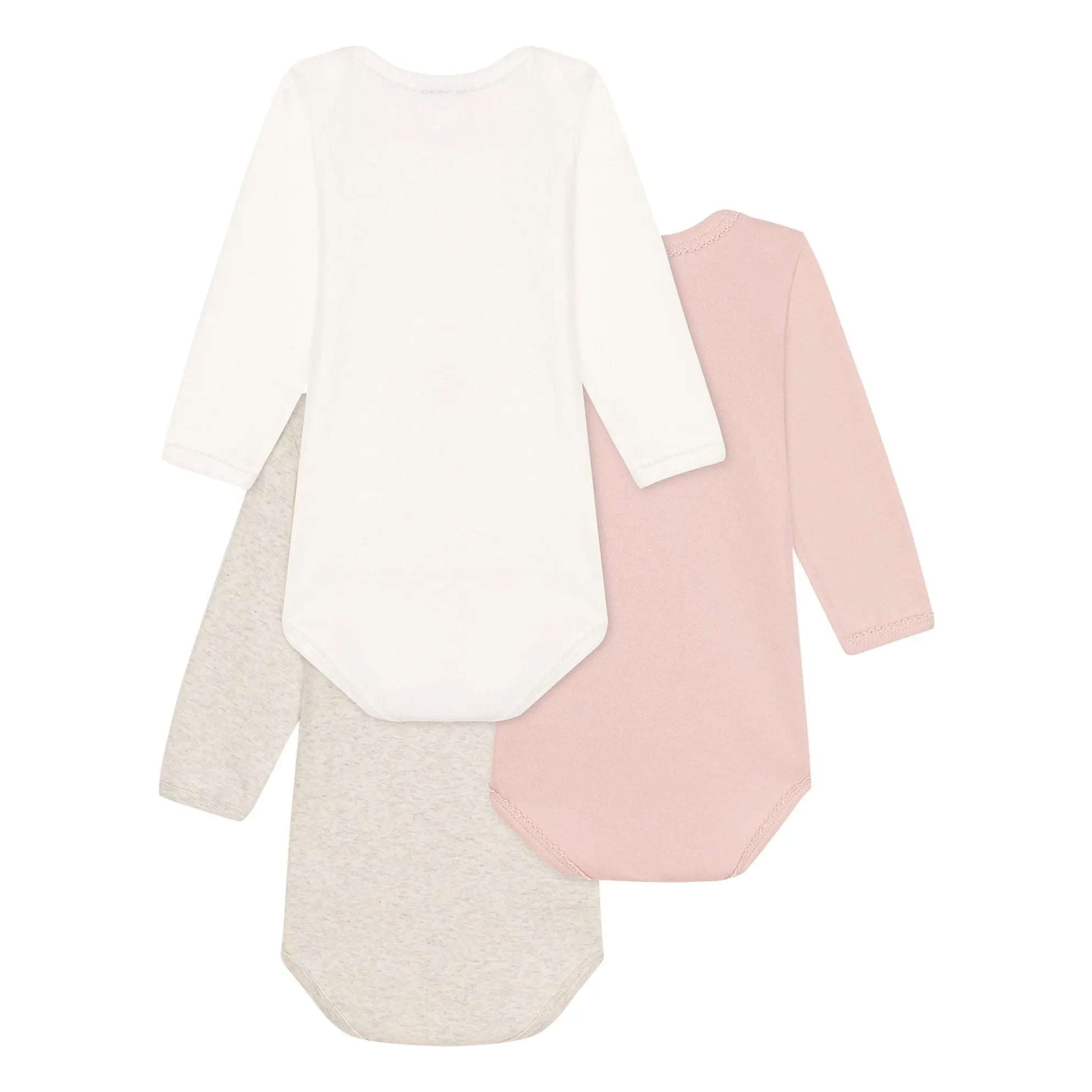 Petit Bateau - 3-Pack Bodysuits with Buttons | Pink