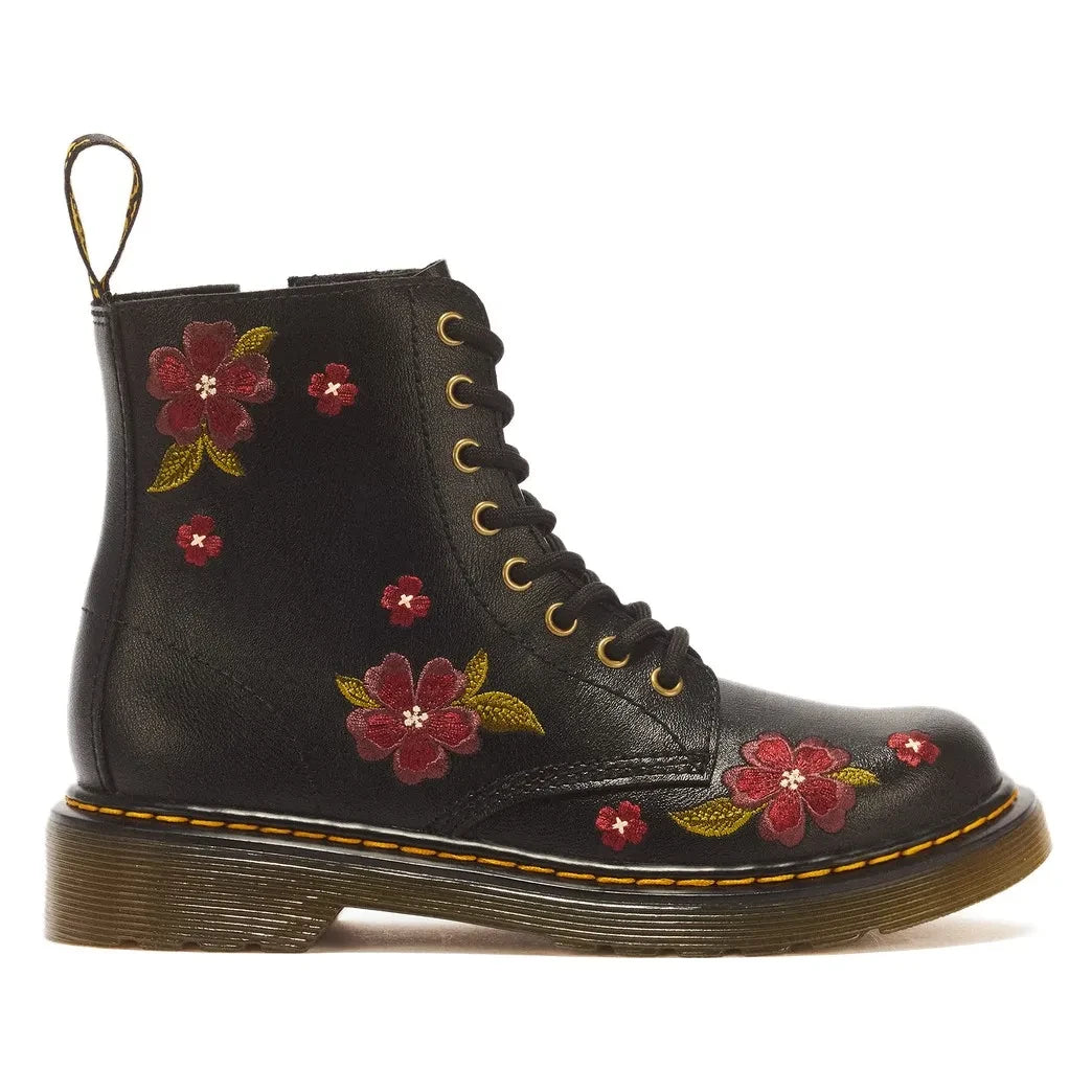 Dr Martens - 1460 J Lace-Up Floral Boots | Black