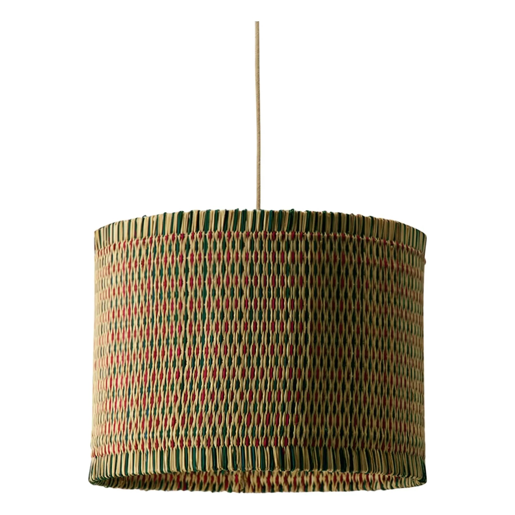 House of Capricorn - Coruche Woven Wicker Pendant Lamp | Green