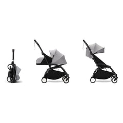 Stokke® - YOYO³ Full Baby Stroller 0+ and 6+ Black Frame | Stone