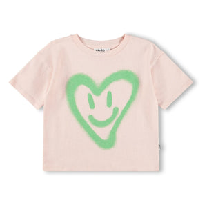 Molo - Reinette Heart Organic Cotton T-Shirt | Pale Pink