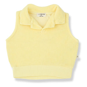 1+ in the family - Selva Sponge Polo Neck Tank Top | Yellow