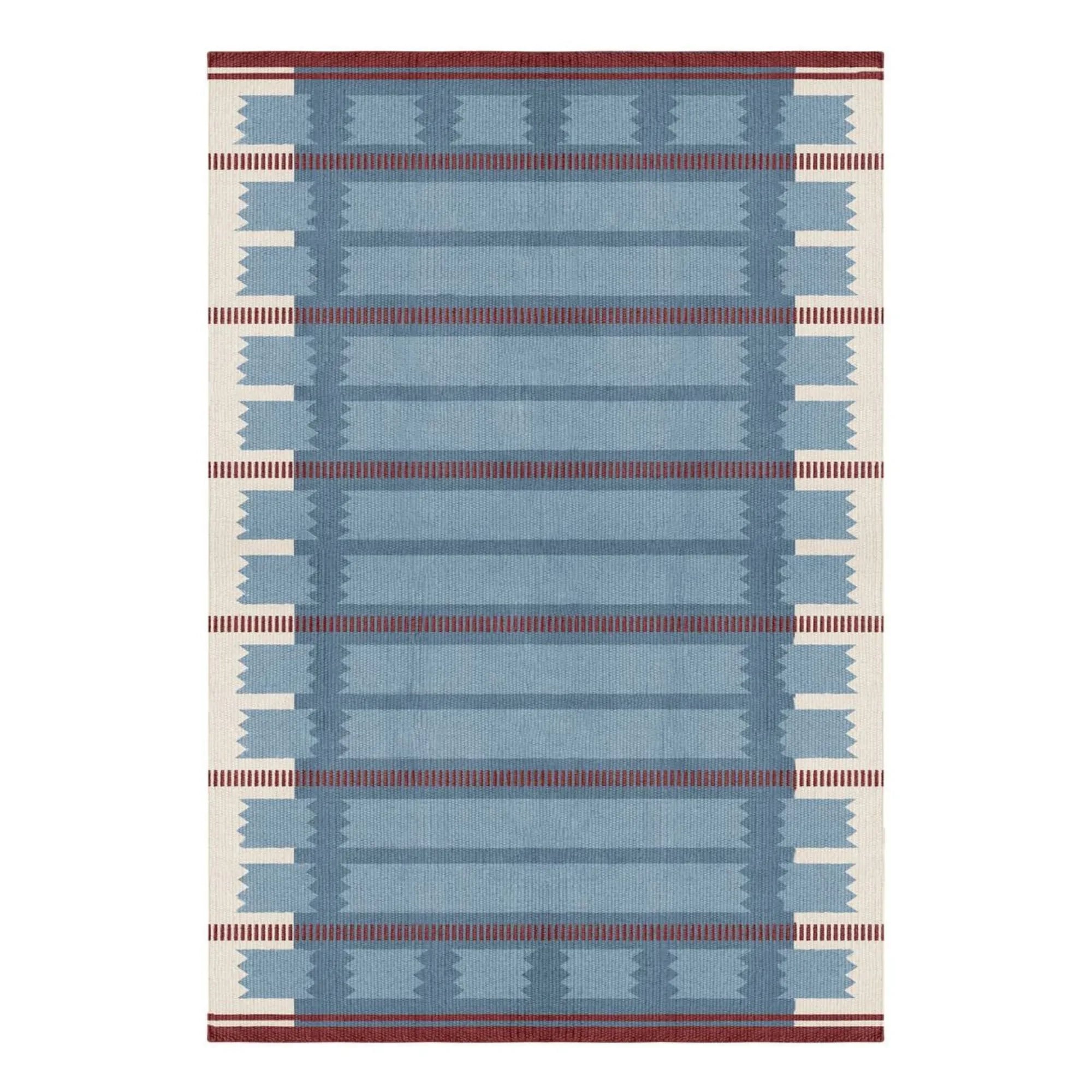 Layered - Röllakan Iris Wool Rug | Petrol Blue