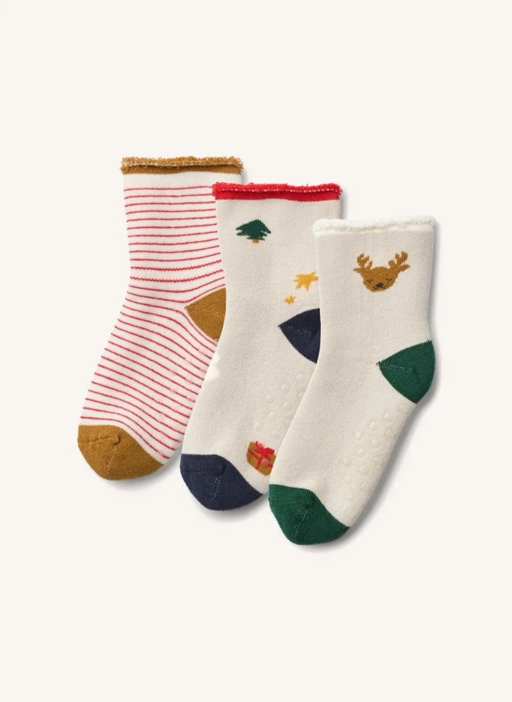 Liewood - 3-Pair Eloy Christmas Sock Set | Ecru