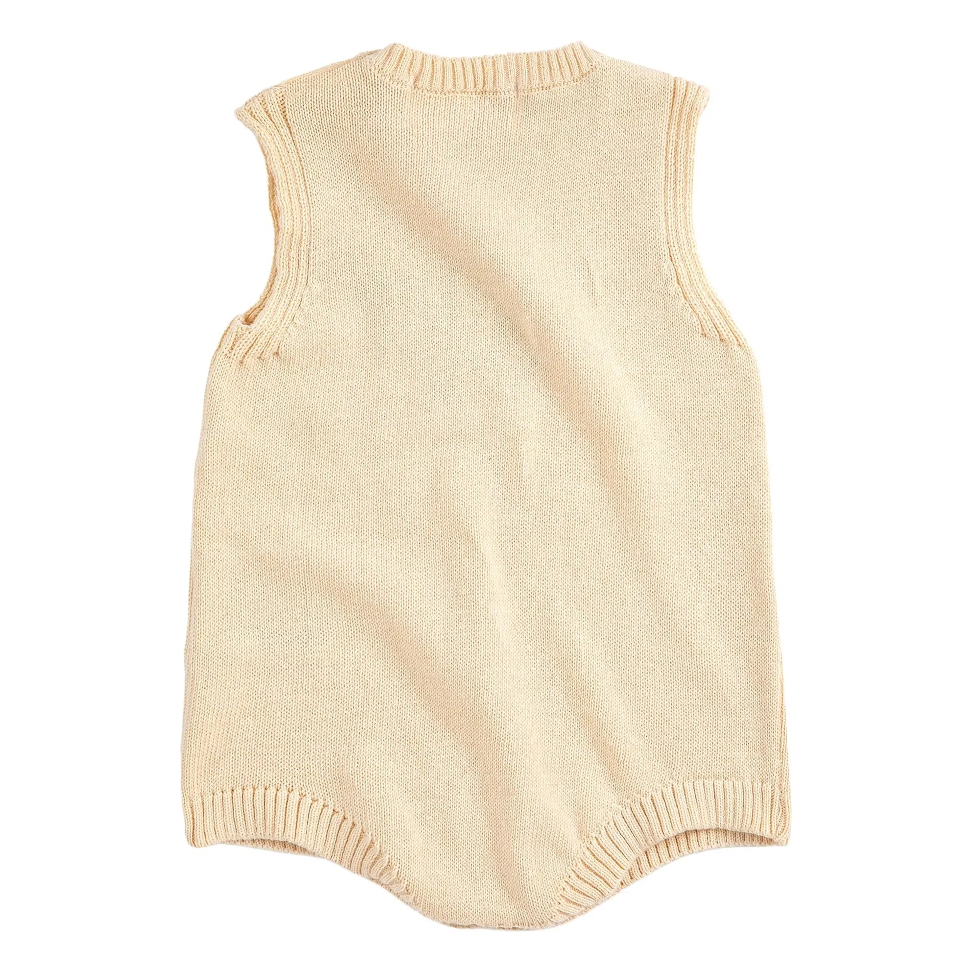Bobo Choses - Organic Cotton Knit Beet Jumpsuit | Ecru