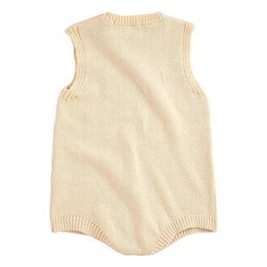 Bobo Choses - Organic Cotton Knit Beet Jumpsuit | Ecru