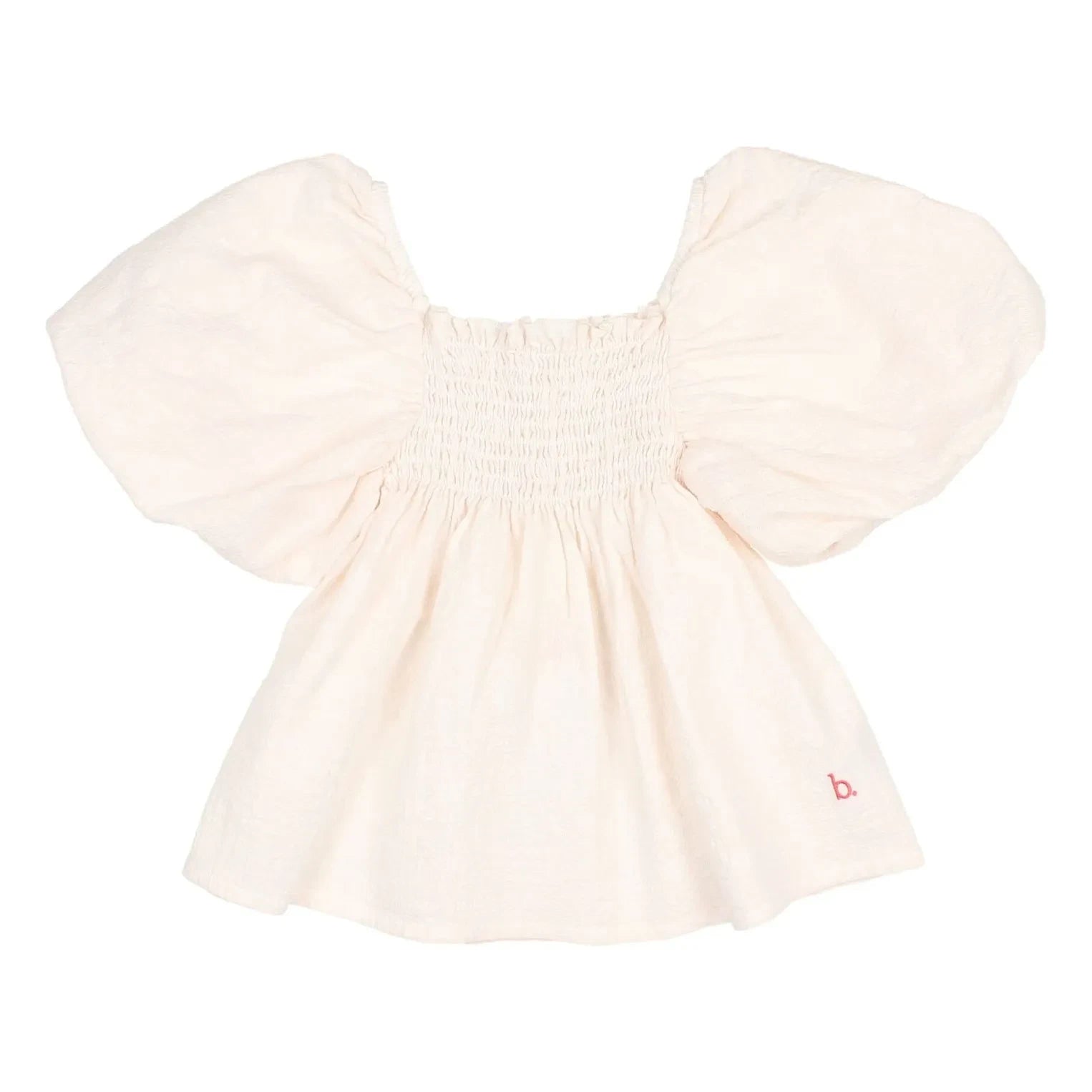 Búho - Organic Cotton Balloon Sleeve Blouse | Pale Pink