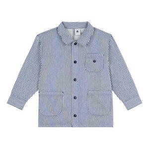 Petit Bateau - Striped Organic Cotton Worker Jacket | Blue