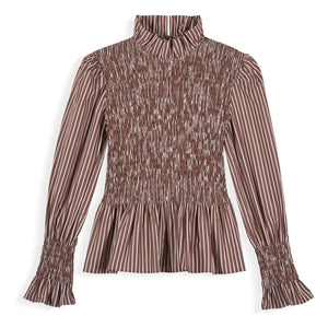 Maria de la Orden - Striped Blouse Aleria Cotton | Brown