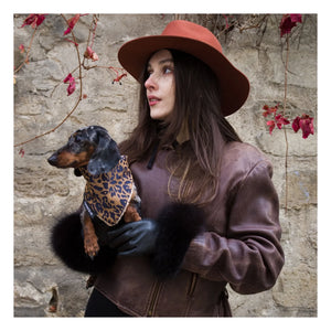 Caramel & Cie - Leopard Dog Bandana | Brown