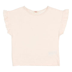 Búho - Linen Ruffled T-Shirt | Light Pink
