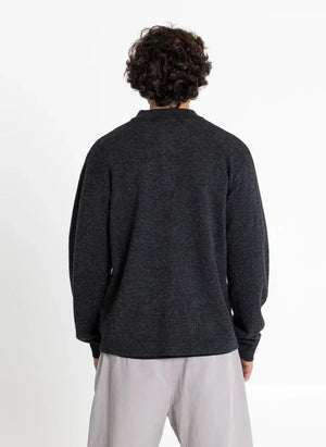 Smallable Man - Chopin Merino Wool Polo Neck Sweater | Charcoal Grey