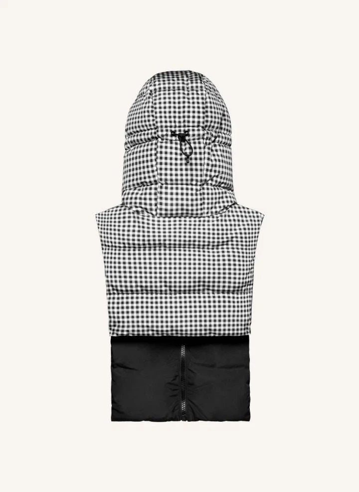 Fudoon - Reversible Vichy Check Hooded Padded Coat | Black