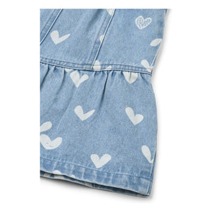 Liewood - Dayla Denim Skirt with Hearts | Light Blue