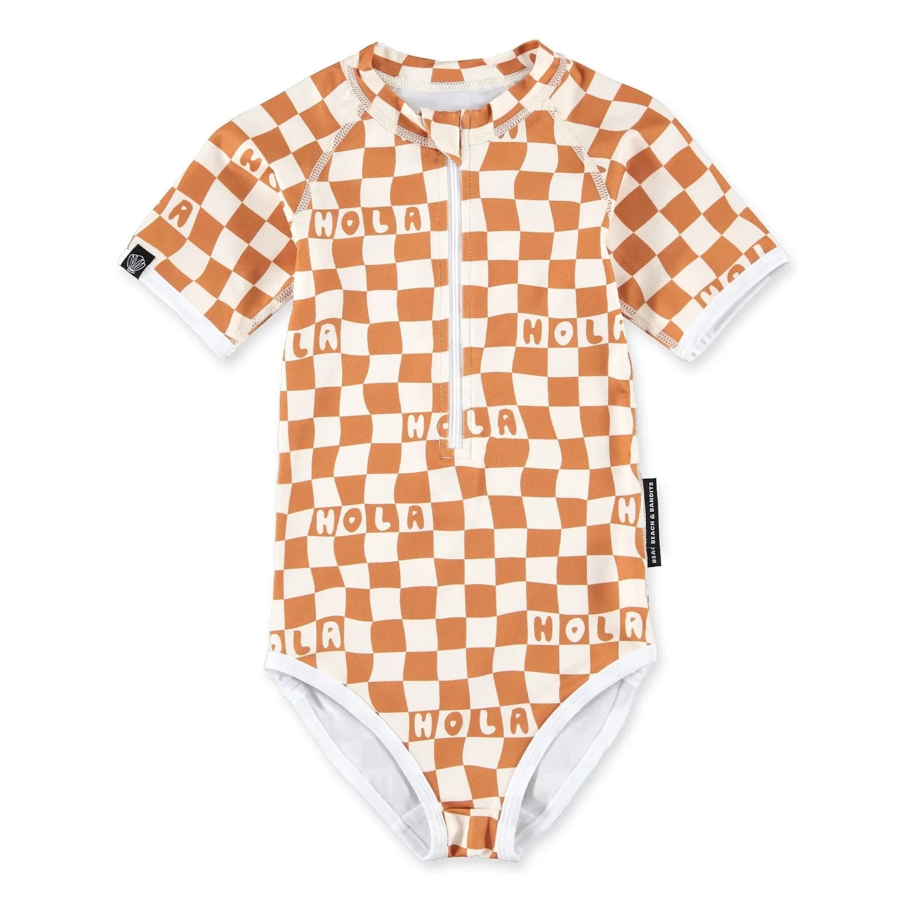 Beach & Bandits - Checked Hola Recycled Fiber UV Protected Swimsuit | Cream