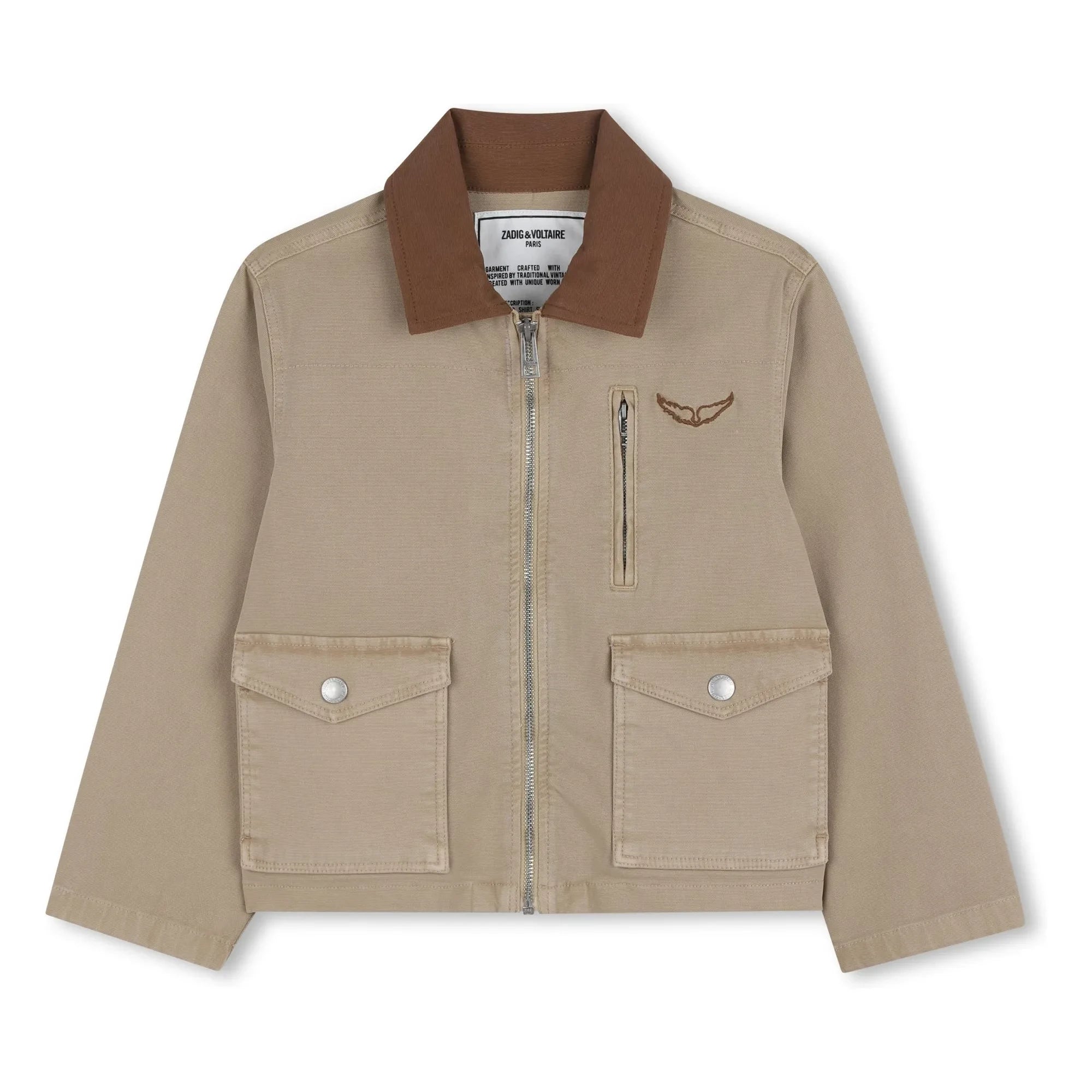 Zadig & Voltaire - Contrast Collar Work Jacket | Beige