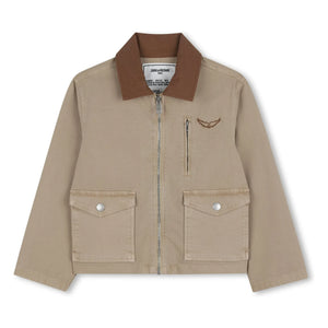 Zadig & Voltaire - Contrast Collar Work Jacket | Beige