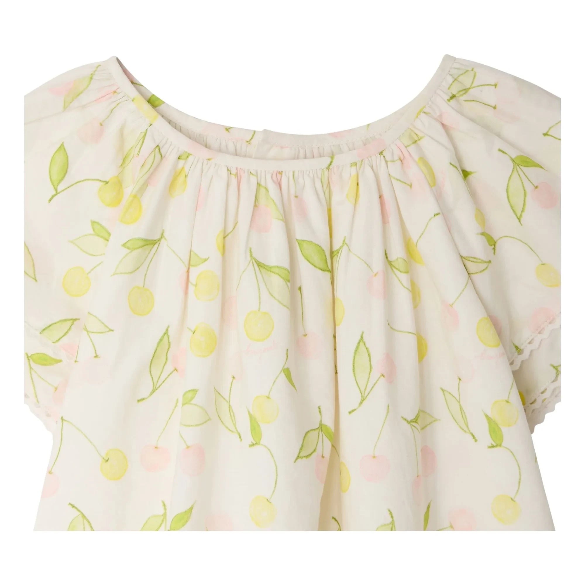 Bonpoint - Salome Cherries Organic Cotton Poplin Dress | Ecru