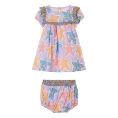Stella McCartney Kids - Etoiles de Mer Organic Cotton Dress and Bloomer Set | Plum