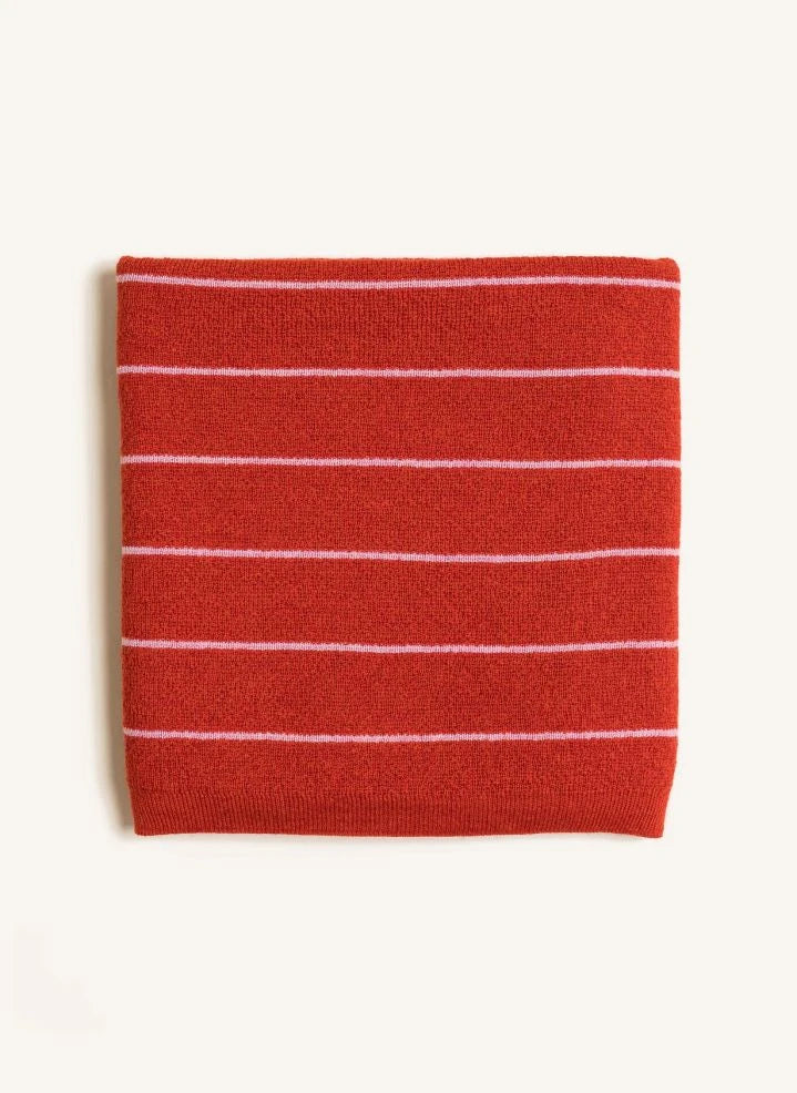 Hvid - Harry Striped Merino Wool Blanket | Red