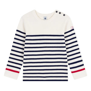 Petit Bateau - Wool Contrast Sailor Sweater | Ecru