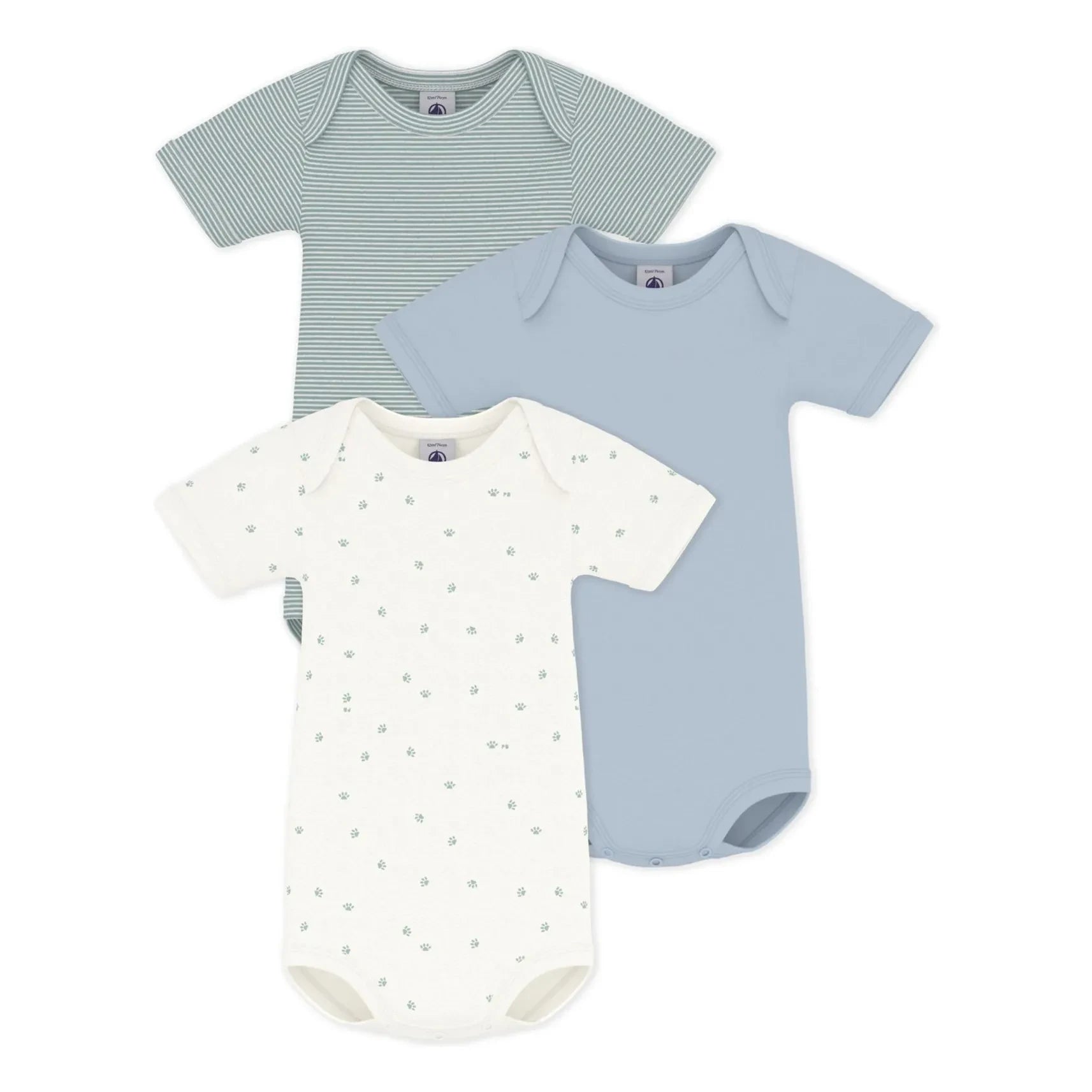 Petit Bateau - Blue | 3-Pack Bodysuits