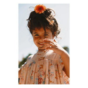 Lilinoa - Maeva Floral Print Cotton Voile Dress | Peach