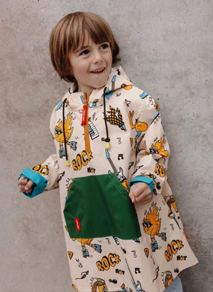Hello Hossy - Rock n Fire Raincoat | White