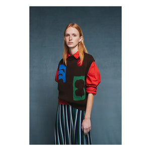 Bobo Choses - Organic Cotton Jacquard Sweater | Dark Brown
