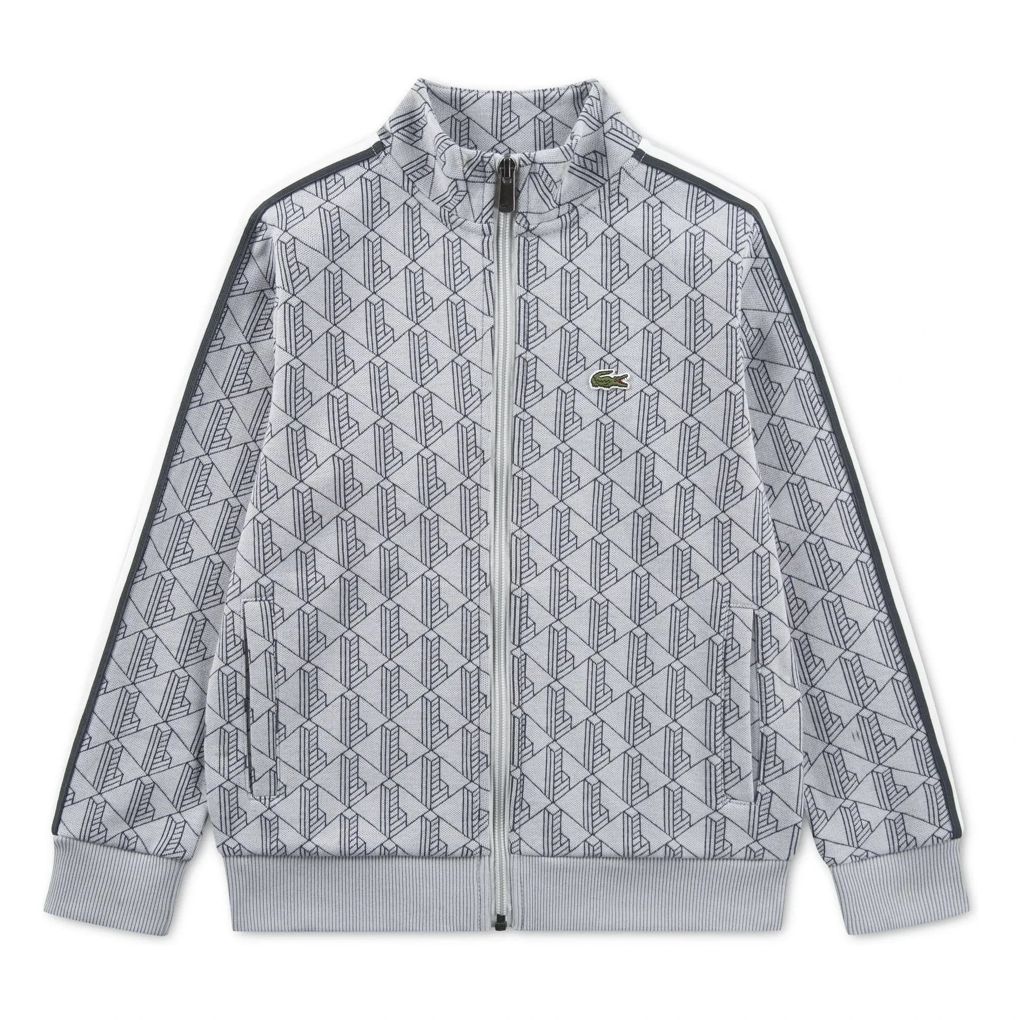 Lacoste - Monogrammed Zip Sweatshirt Made of Organic Cotton | Light Gray