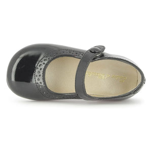 Tartine et Chocolat - Smooth Perforated Patent Leather Ballerinas | Navy Blue
