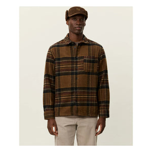 Les Deux - Checkered wool overshirt | Brown