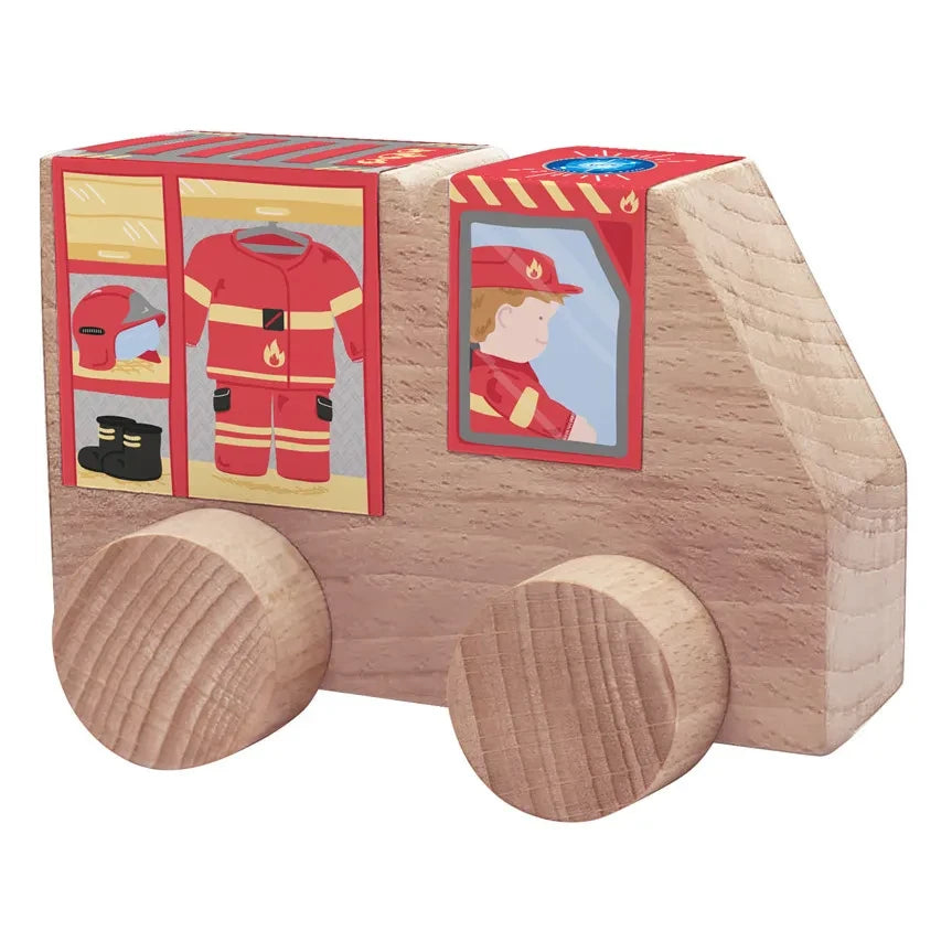 Paulette et Sacha - Wooden Fire Truck