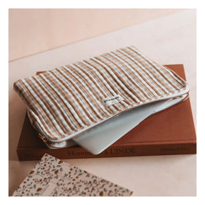 Gabrielle Paris - Gingham Laptop Sleeve | Camel