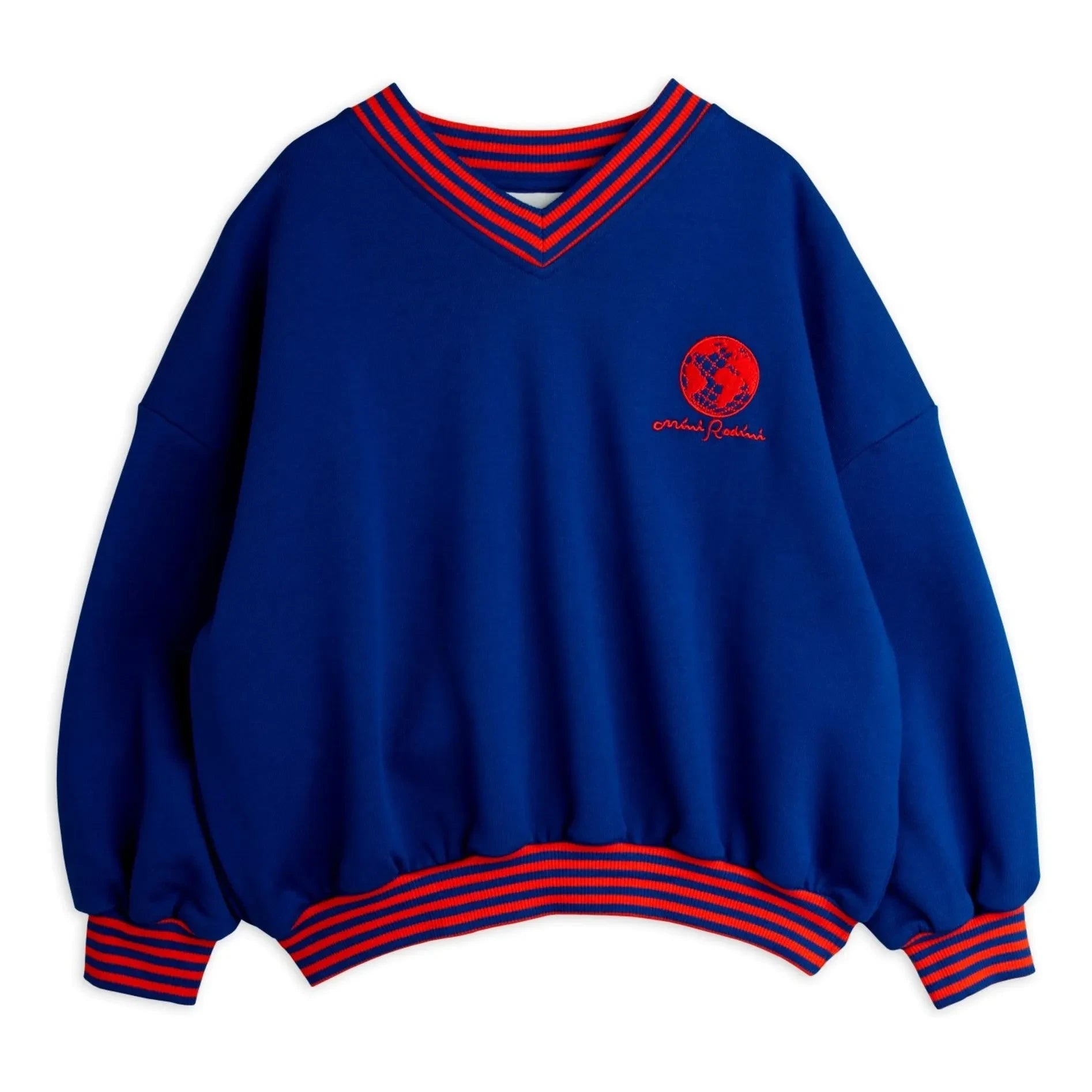 Mini Rodini - Organic Cotton Striped Sweatshirt | Royal Blue