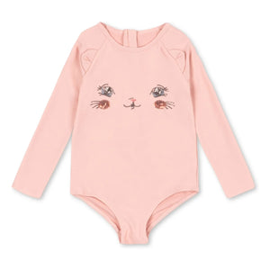 Konges Sløjd - Kitty Long Sleeve Swimsuit Made from Recycled Fibers | Pink
