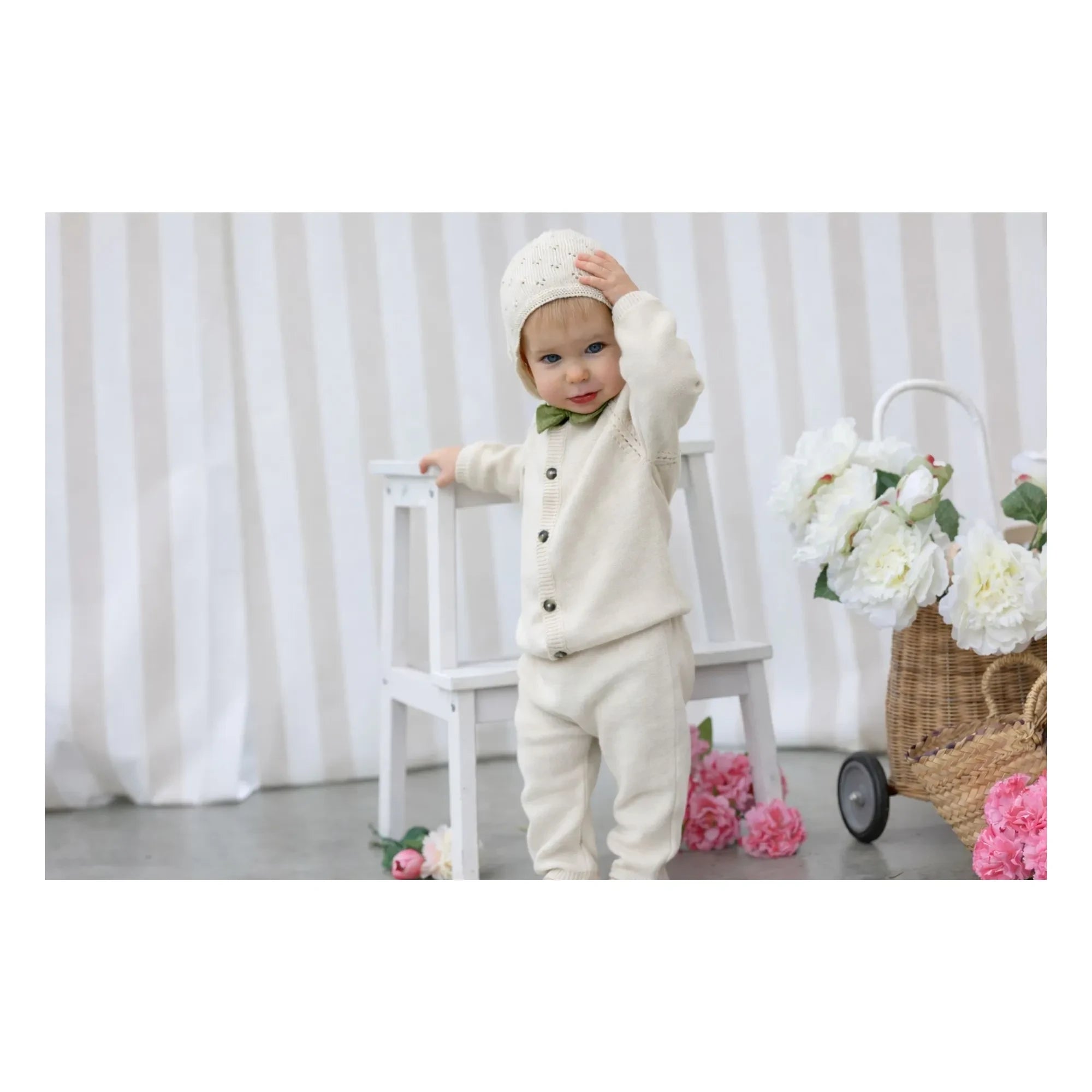 Lililotte - Léandre Organic Cotton Fine Knit Pants | Ecru