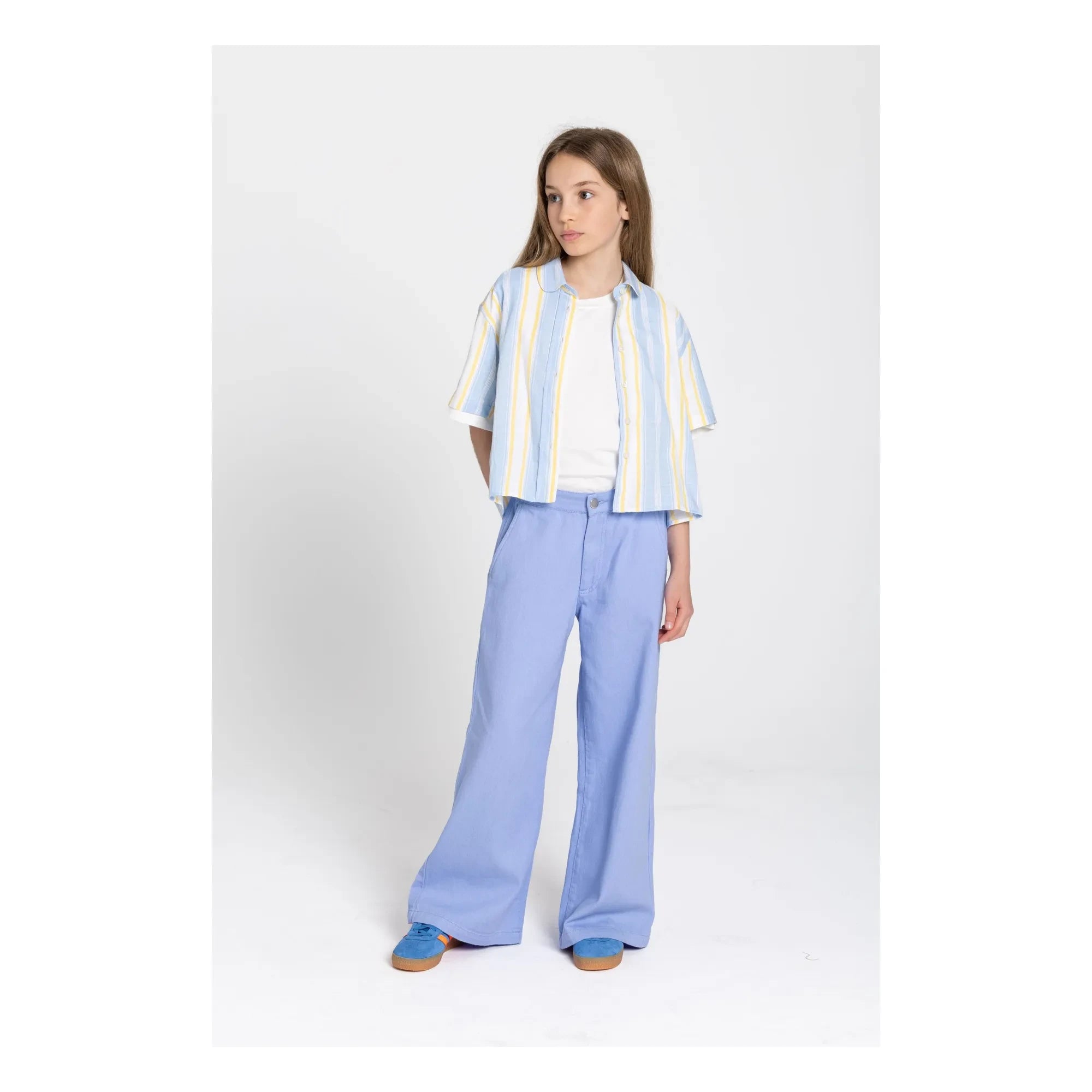 Smallable Kid - Paloma Wide Leg Trousers | Light Blue