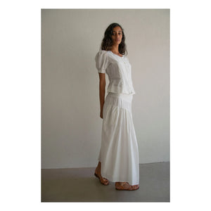 THEAVANT - Charlotte Cotton ve İpek Poplin Etek | Beyaz