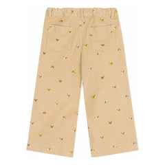 Petit Bateau - Floral Pattern Velvet Pants | Beige