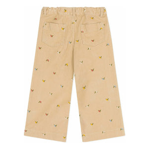 Petit Bateau - Floral Pattern Velvet Pants | Beige