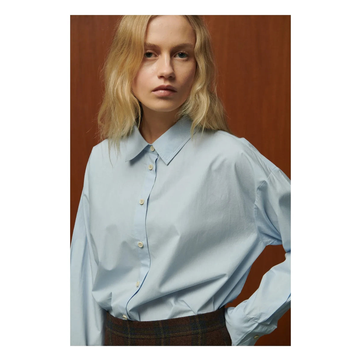 BELLEPIECE - Ava Cotton Shirt | Light Blue
