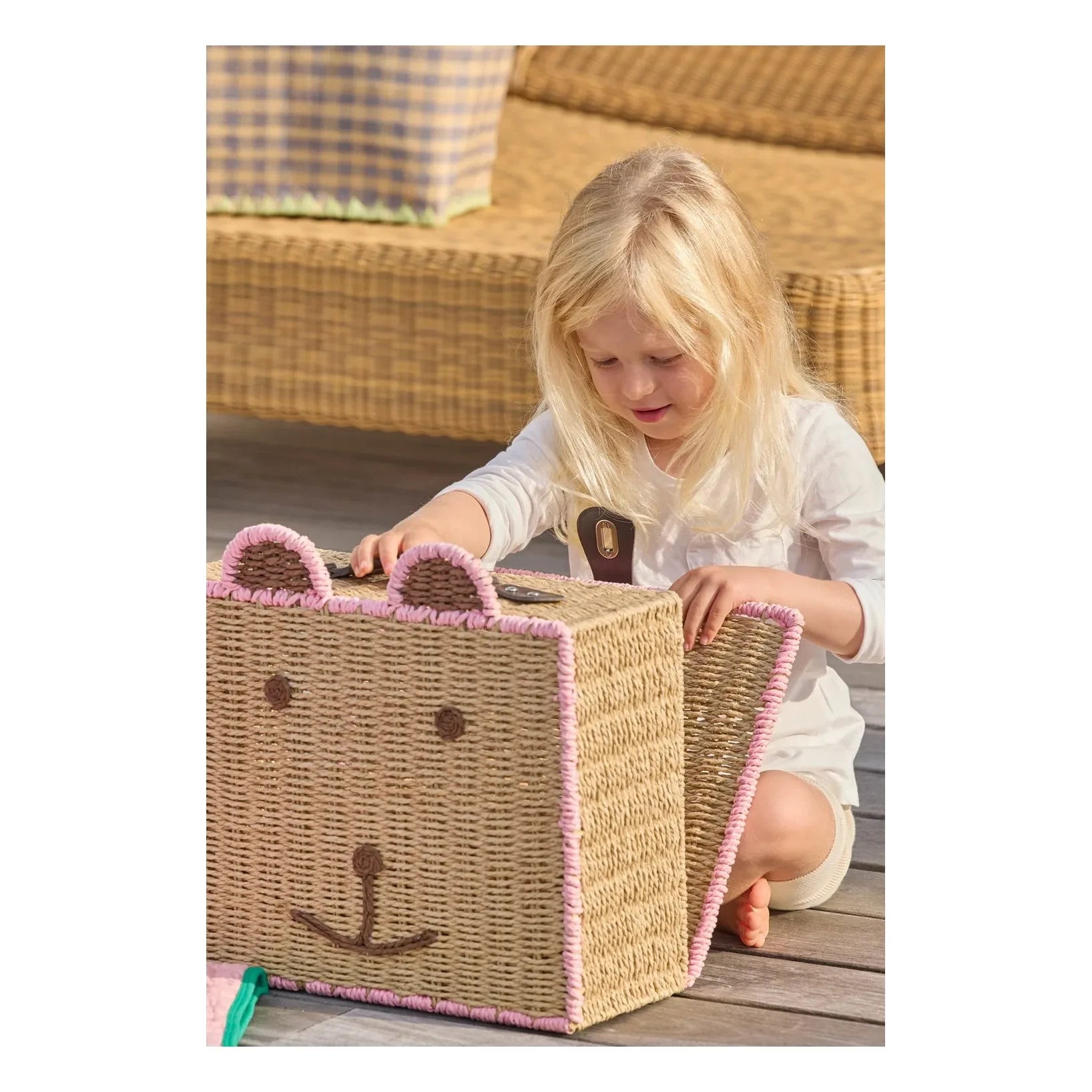 Rice - Plush Teddy Bear Suitcase | Pink