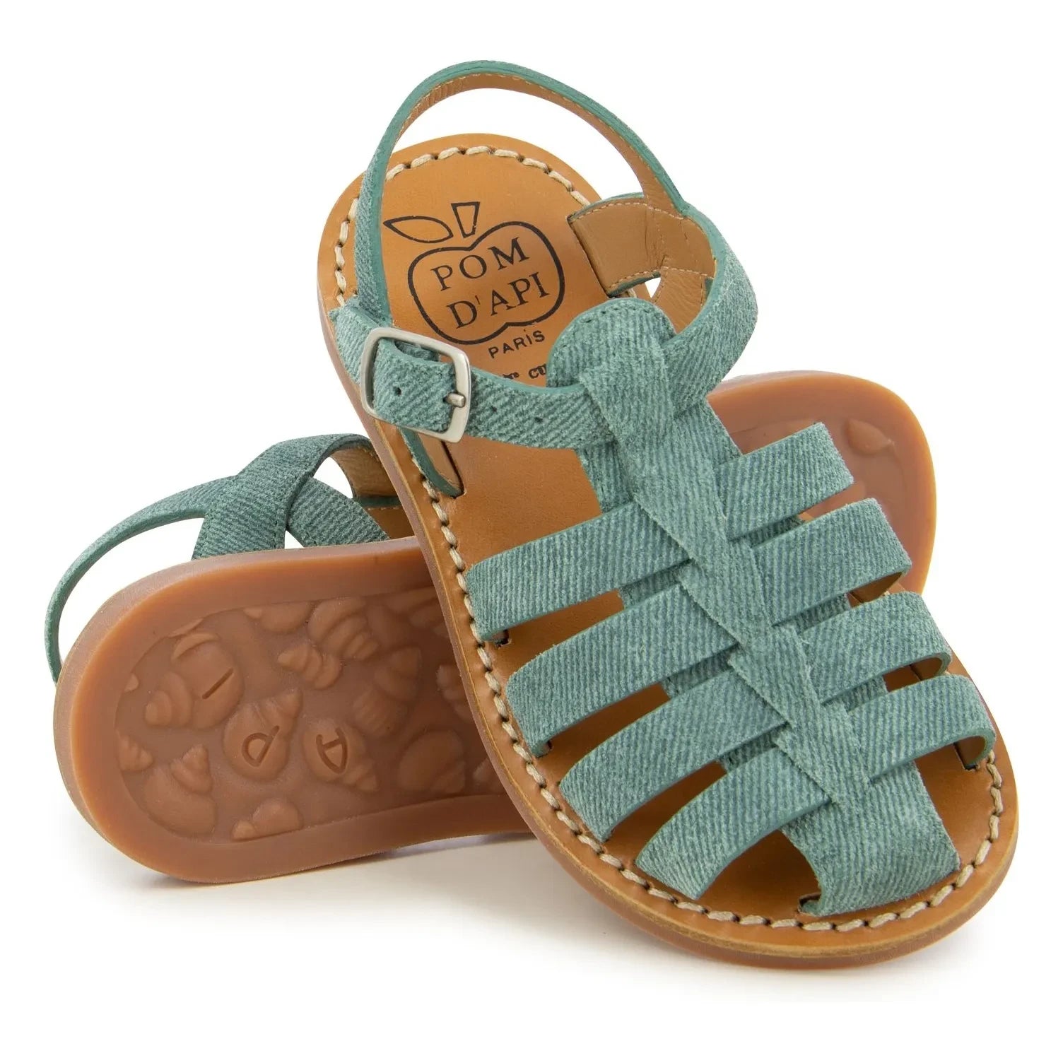 Pom d'Api - Beach-Stitch Dad Sandals | Mint Green
