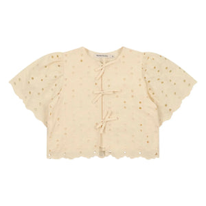 the new society - Broderie Anglaise Creta Bluz | Bej