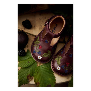 Petit Nord - T-Bar Combed Baby Shoes - Uniqua Collection | Plum