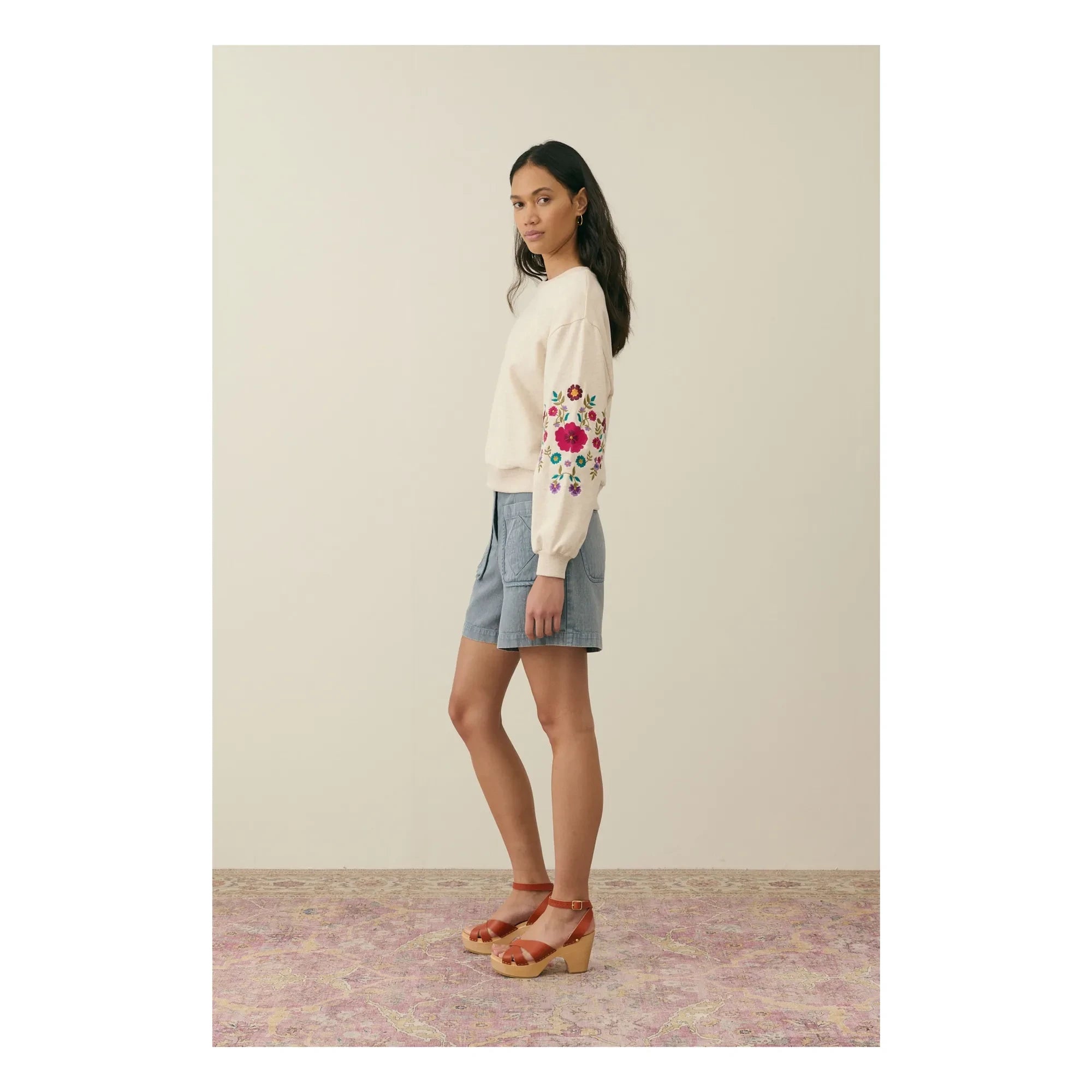 Louise Misha - Judith Organic Cotton Sweatshirt - Women's Collection | Cream