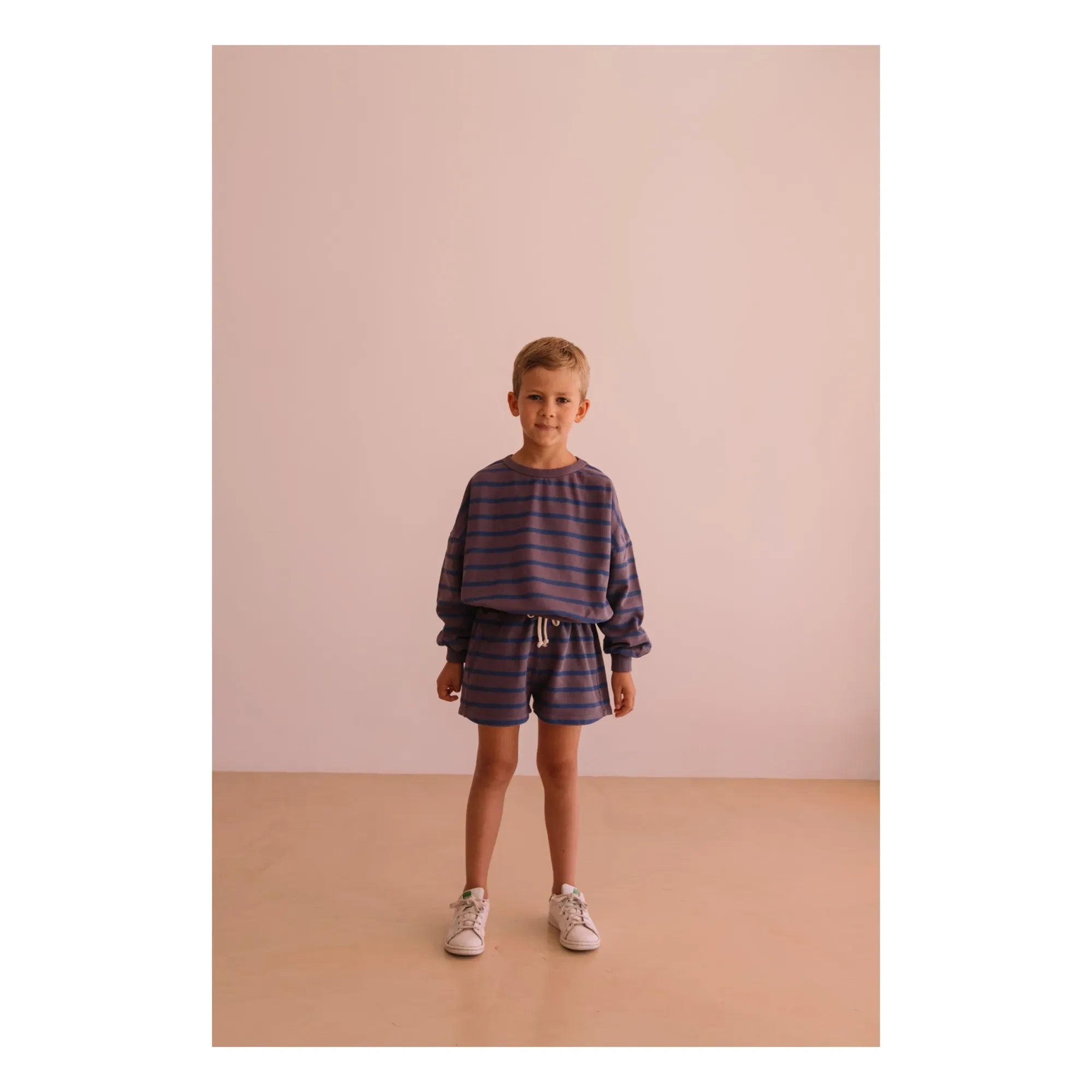 We Are Kids - Marlow Striped Organic Cotton Shorts | Purple