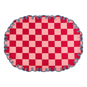 Bitossi - Dama Rosa Checkered American Placemats - Set of 2 | Red