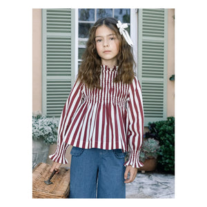 Tutu du Monde - Laurel Çizgili Bluz | Bordo